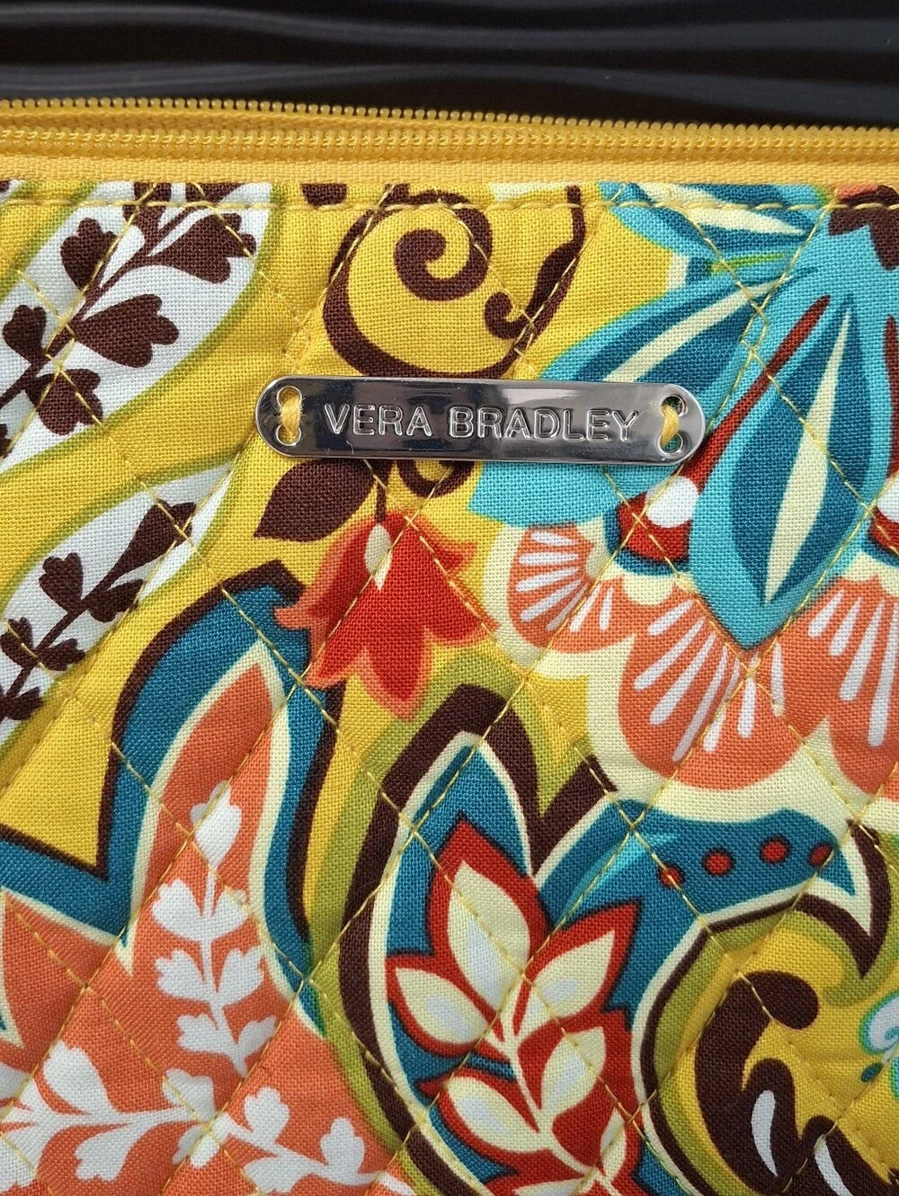Vera Bradley Bags/Cosmetic Clutches Lot Of 2 Chandelier Floral Yellow